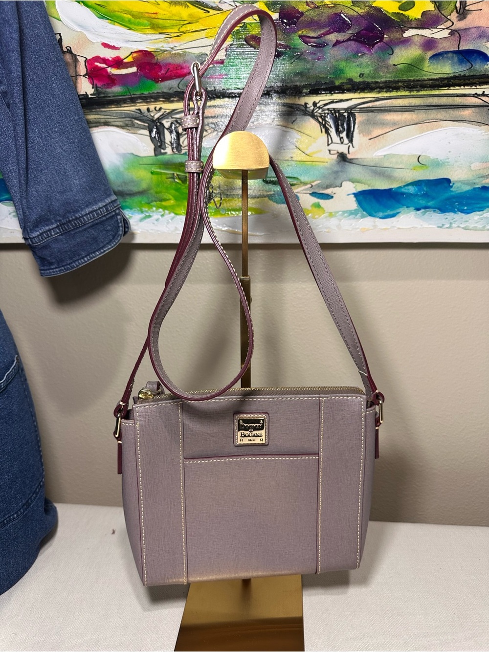 Dooney & Bourke Dusty Mauve Lexington Saffiano Leather Crossbody bag